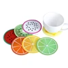 wholesale 3d custom fruit Round shape PVC tea cup coaster rubber drink coasters