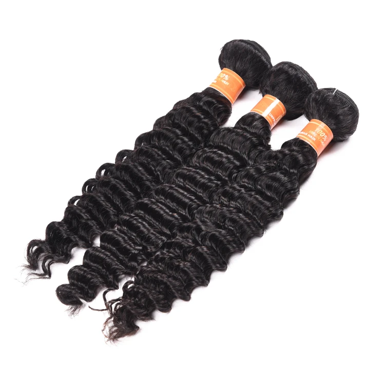 

Xuchang Factory Full Cuticle Color 1B# 10-24Inch 8a Grade Brazilian Deep Wave Hair Bundles, Natural color or can be dyed