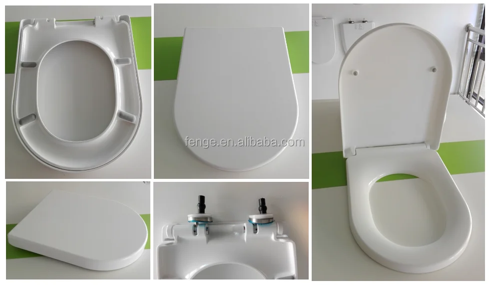Heavy Duty Soft Close Quick Release Dshaped White Uf (ureaformaldehyde) Toilet Seat Cover