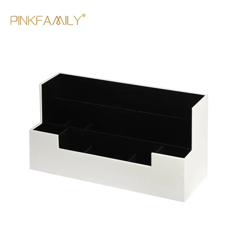 White leather multi-functional vinyl record office storage box