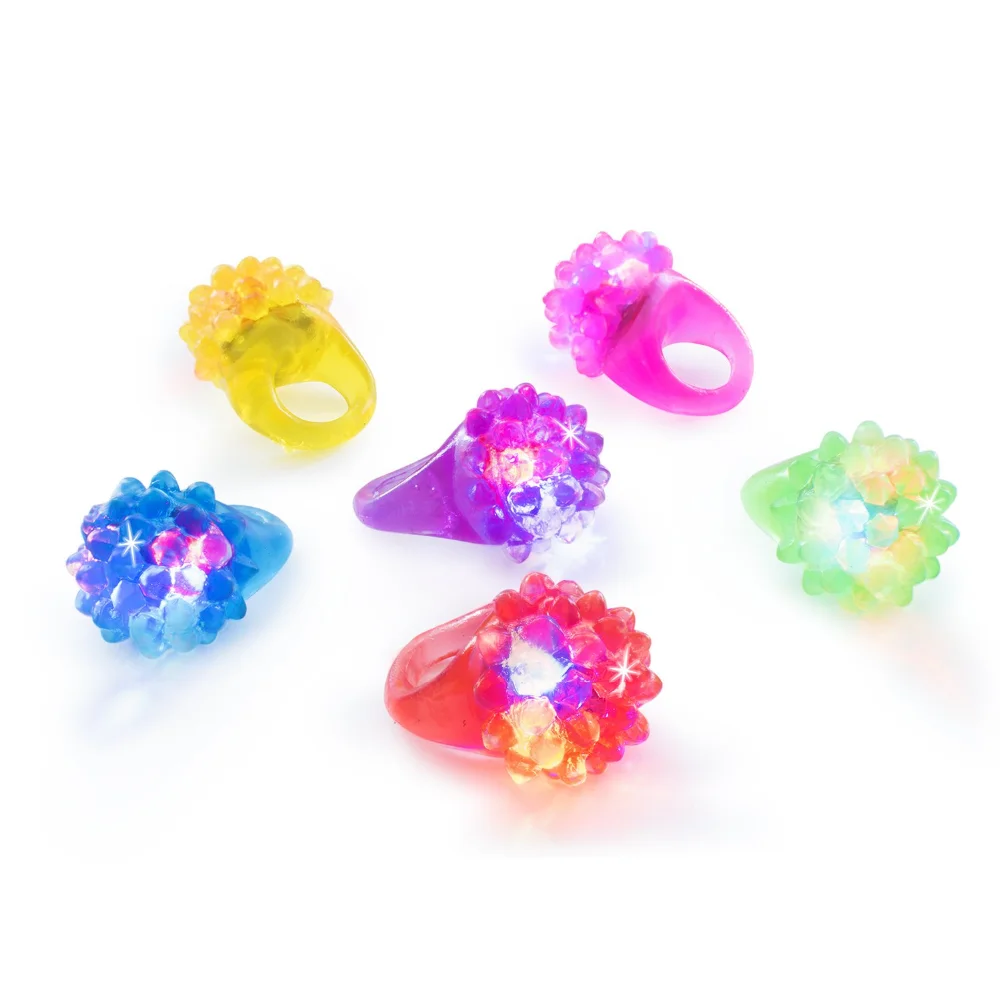 Yy0525 Flashing Colorful Led Light Up Bumpy Jelly Rubber Rings Finger