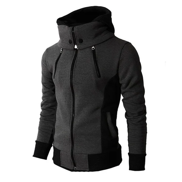 

ecowalson PLUS SIZE  Autumn&Winter Men's Slim Mixed Colors Thicker Fleece Hooded Pullover Sweatshirt Hoodies Coat, As show