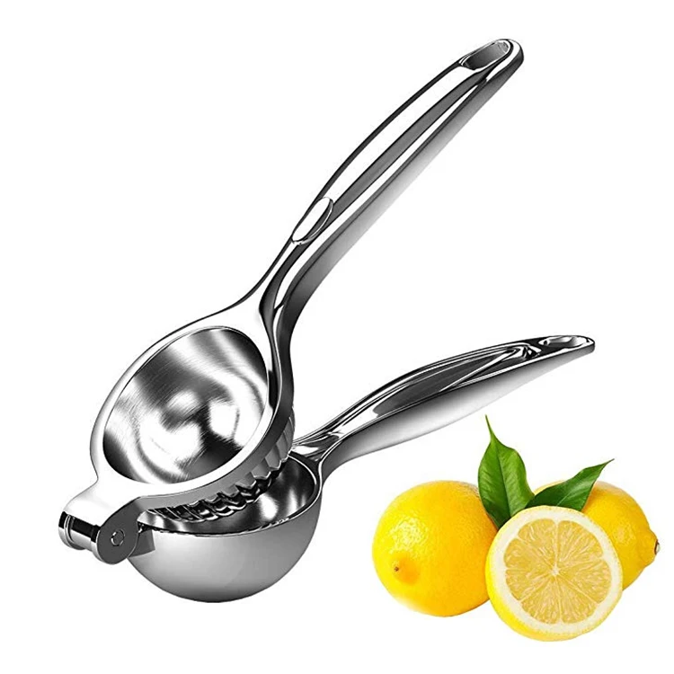 

Amazon hand press Manual Lemon Squeezer Heavy Duty Metal Lemon Squeezer Stainless steel, Sliver