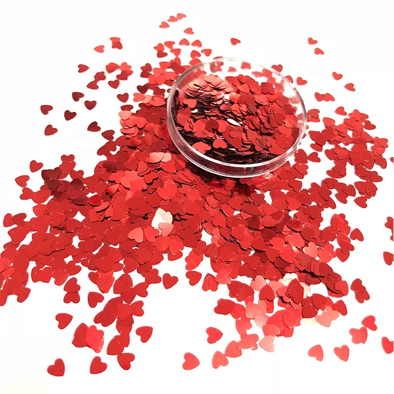 

New Arrival Bulk Factory Wholesale Fairy Color Changing 2oz Package Rainbow Red Holographic Silver Heart Shape glitter, Rainbow,red,silver