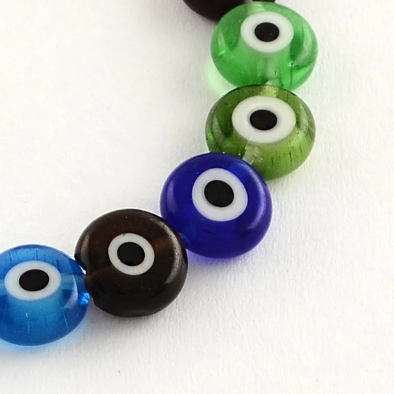 

Flat Round Handmade Lampwork Eye Beads Pandahall 6mm Mixed Color Crystal, Lampwork & Glass 10 Strands Multicolor LAMP-R116-05
