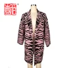 lapel trendy fashion sweater cardigan women coat winter with zebra pattern