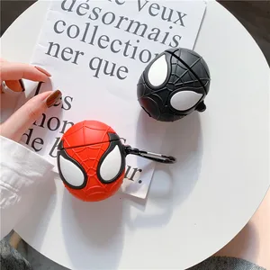 Cartoon marvel dark venom spiderman shockproof earphone cases for apple airpods silicone earphone protection cover accessories