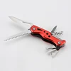 Luxury Red Aluminum Handle Multi Function Folding Pocket Knife With LED Torch