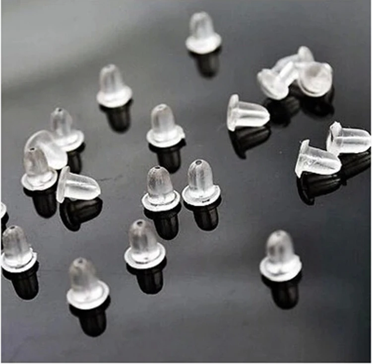 

plastic rubber earrings back Nuts bullet silicone earring backs stopper for jewelry accessories making, As picture