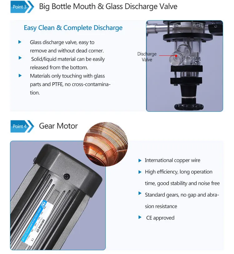Chemical Double Wall Jacketed Mixing Glass Reactor