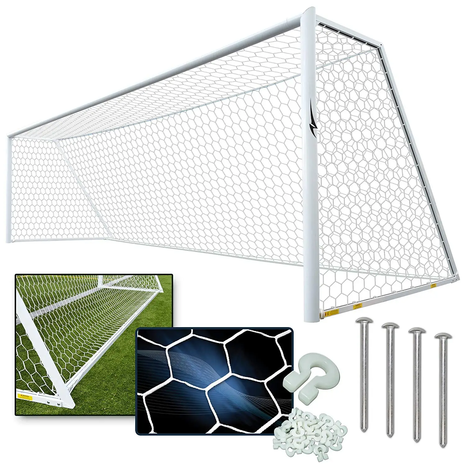 Color : Orange, Size : 186.9ft- 7 People VGEBY Soccer Goal Net Soccer Replacement Net Standard Size 10 x 7ft/18 x 7ft/24 x 8ft for Feild Match