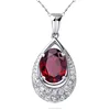 waterdrop crystal 925 sterling silver elegant lady ruby gemstone big stone pendant design