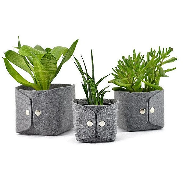 

High quality custom small pot plant holder nonwoven grow bag indoor flower pot felt succulent planter, Optional