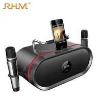 

RHM K666 portable wireless bluetooth karaoker speaker with 2.4G wireless microphone