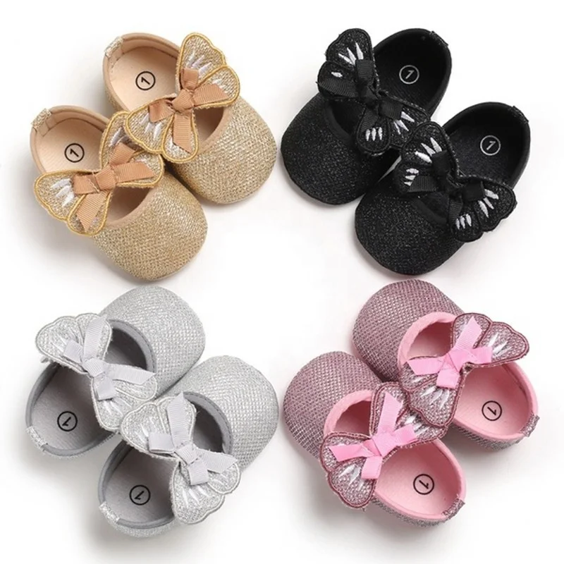 

Princess Shoes Beautiful Single Shoes Cute Bow Tie PU Leather Simple Solid Color Spring Summer Autumn Infant Girl Shoes