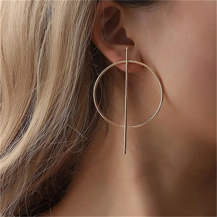 

New exaggerated silver gold big hoop earrings circle huggie earrings, Picture shows