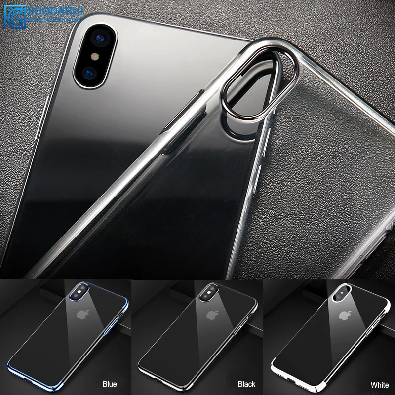 Plating tpu Transparent phone Case for iPhone For Huawei For Samsung for Xiaomi For Vivo for Opp0 protective Cover