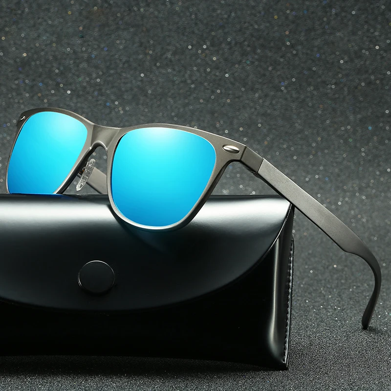 

square mirror sun glasses military polarized aluminum sport sunglasses men uv 400