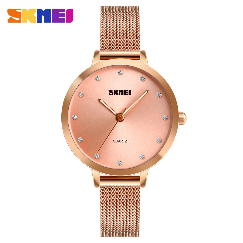 

SKMEI 1291 Luxury Elegant 30M Waterproof Wrist Lady Watch, Rose gold;silver