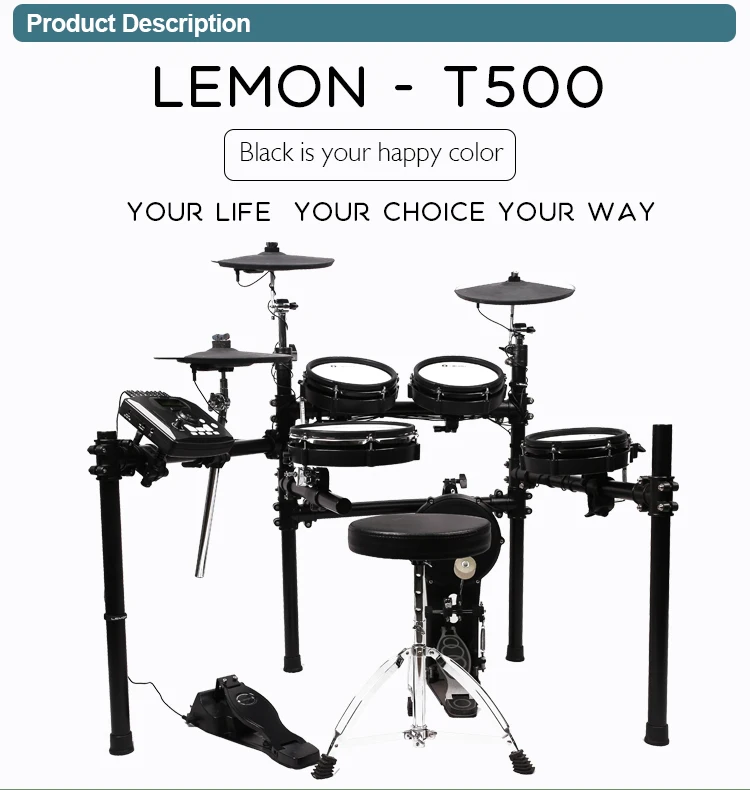 Lemon Drum E Drum T500se/t500 Electric Drum Kit Buy Lemon Drum,Electric Drum Kit,E Drum