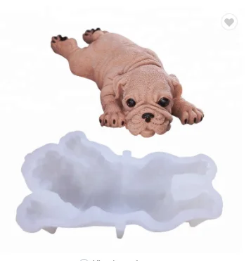 

Hot sale Flexible Shar Pei Handmade Soap 3D Cute Dog Shape Mousse Silicone Cake Mold Silicone Chocolate Mold, White
