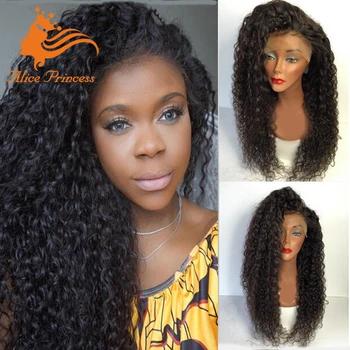 Virgin Peruvian Human Hair Kinky Curly Part Anywhere Afro Wig For