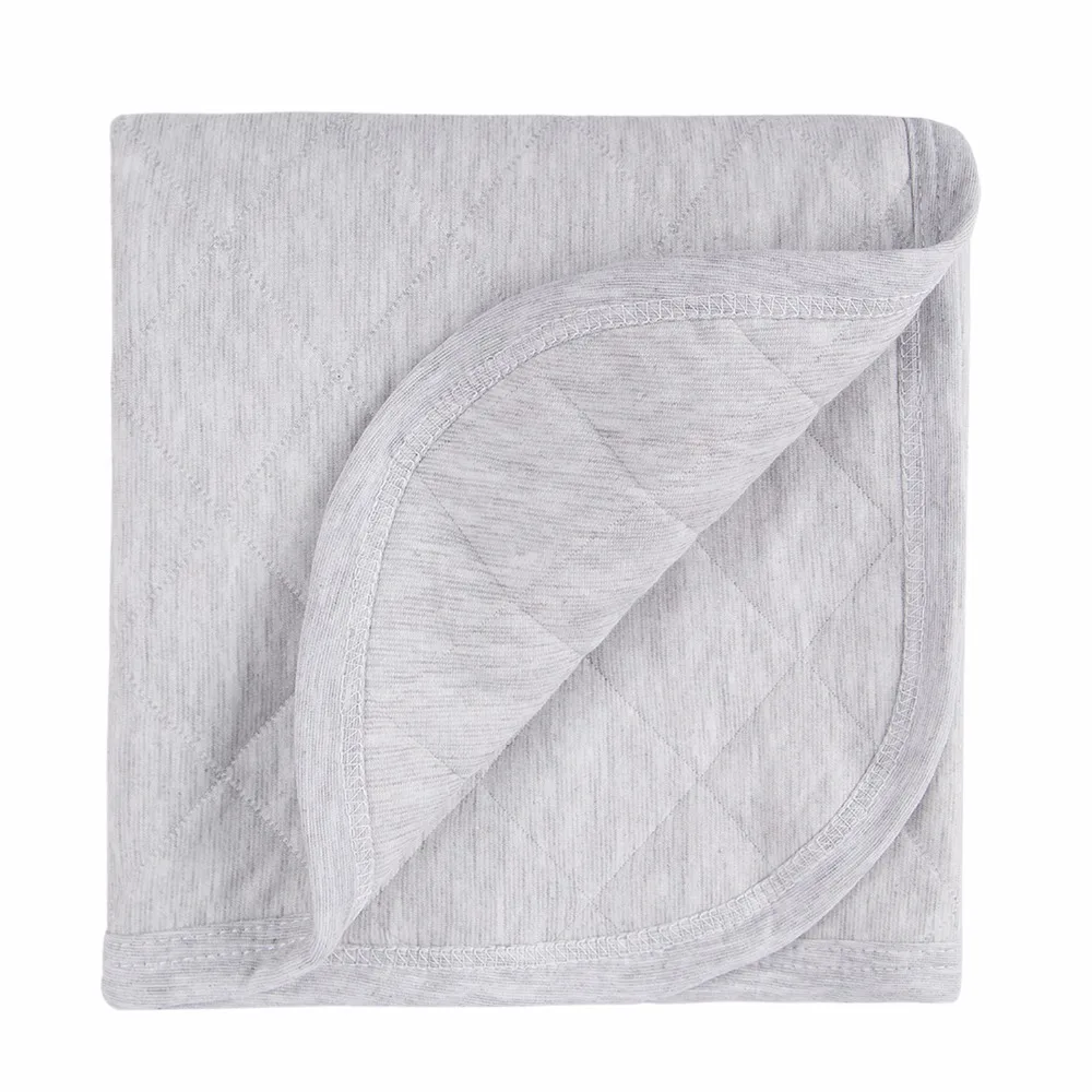 

100% Cotton breathable grey organic baby blanket, Light grey