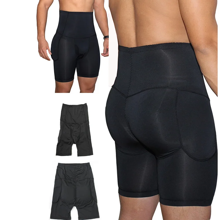 

2018 High quality body slim shaper crotchless pants for men, Black