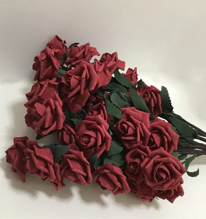 

65cm Artificial EVA Foam Rose Flowers Single Long Stem Spray, Ivory,royal blue, burgundy, pink,purple,blue