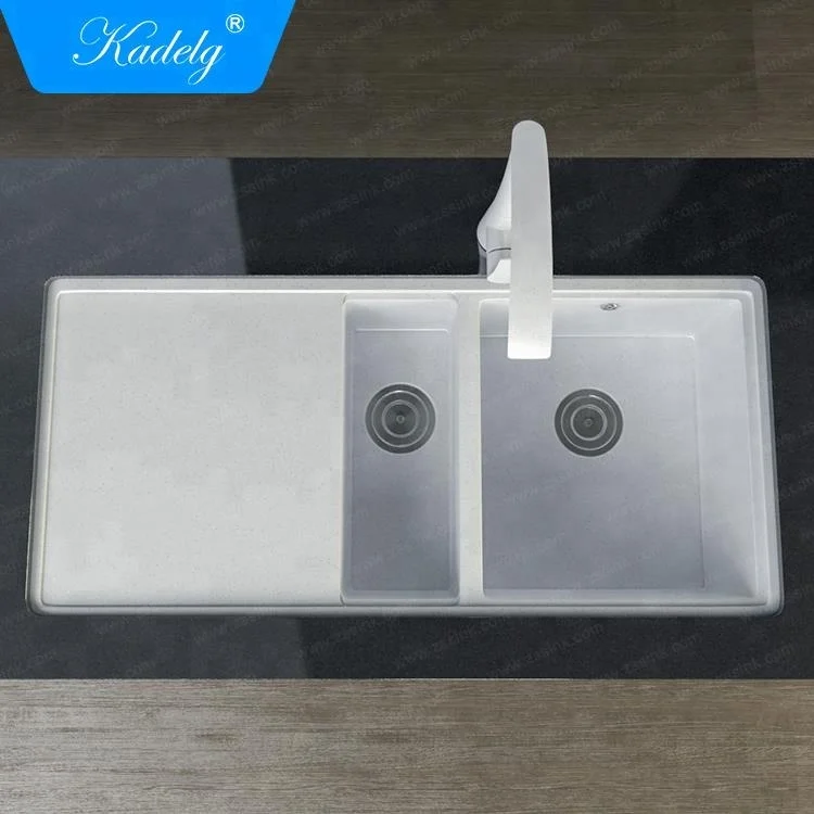 Hot selling 1.5 Bowl Tectonite Reversible Granite Kitchen Topmount Sink