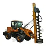 Loader modified spiral pile driver machine