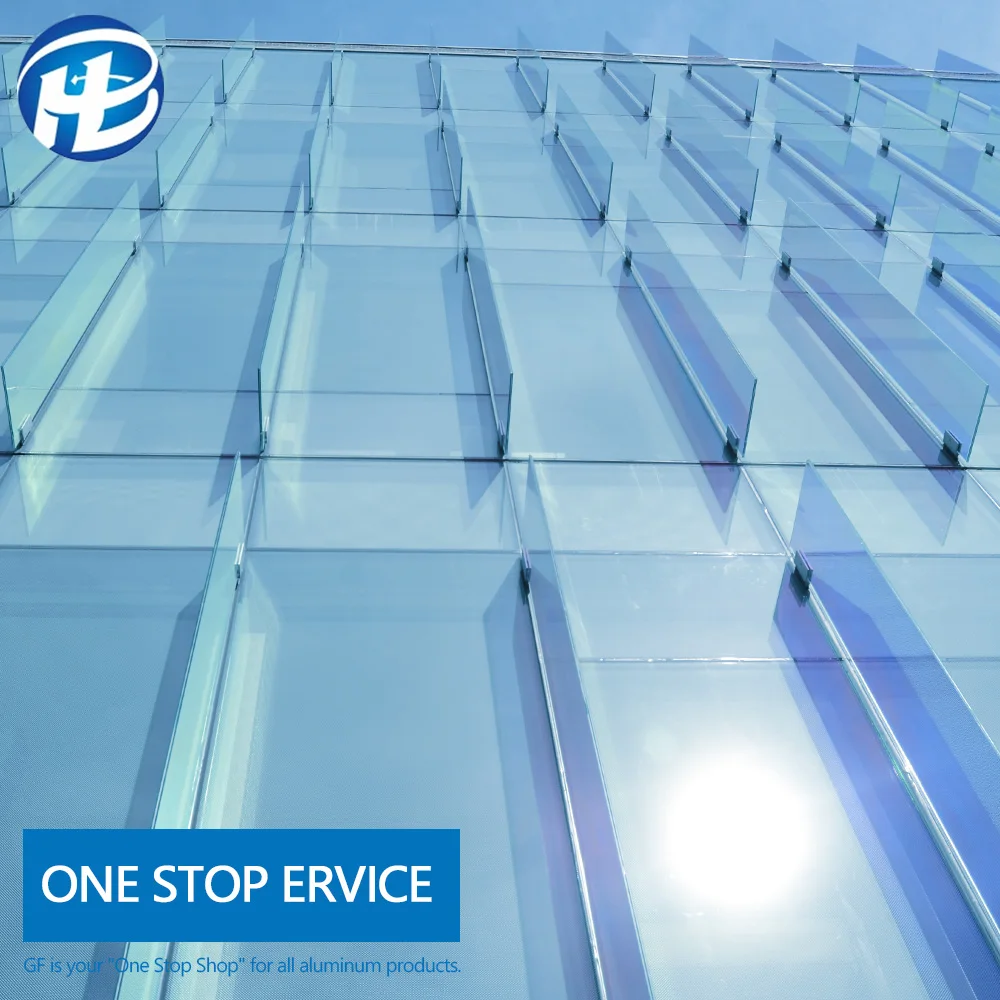 Glass Fin Curtain Wall Facade Stick Built System Glass Facade