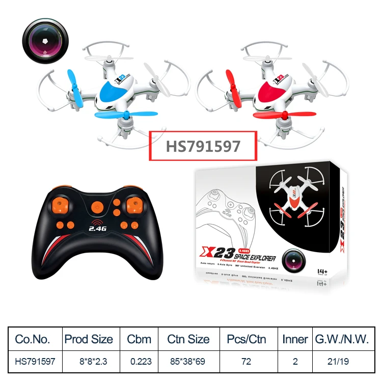 HS791597,Huwsin toy ,2.4G Mini plastic RC drone quadcopter