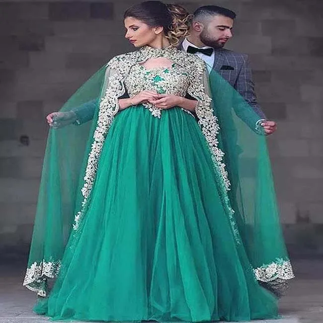 

Green Exotic Special Occasion Muslim Evening Prom Dresses, Custom made
