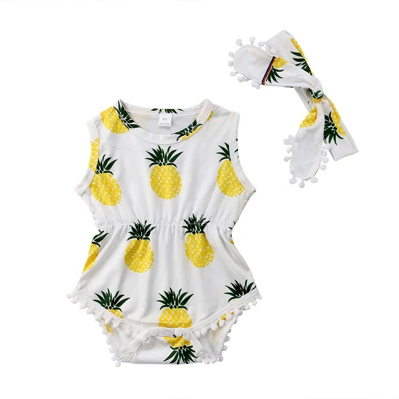 

New Style Baby Romper Pineapple Printing Wholesale Infant Cloth Newborn Baby Girls Clothes, Picture