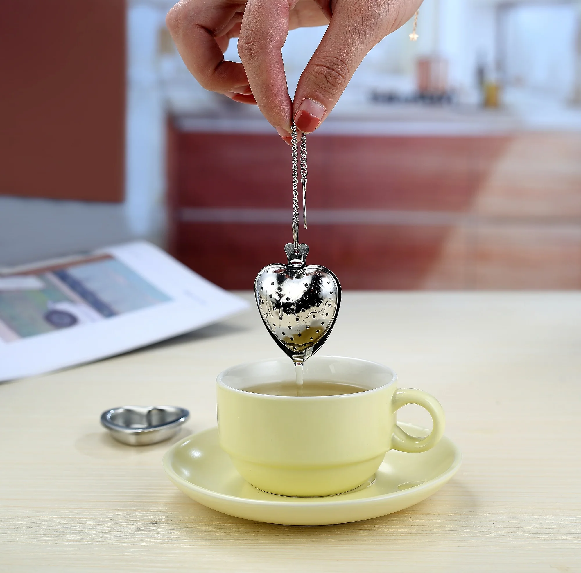 Factory Wholesale Stainless Steel Heart Shape Tea Infuser Tea Strainer