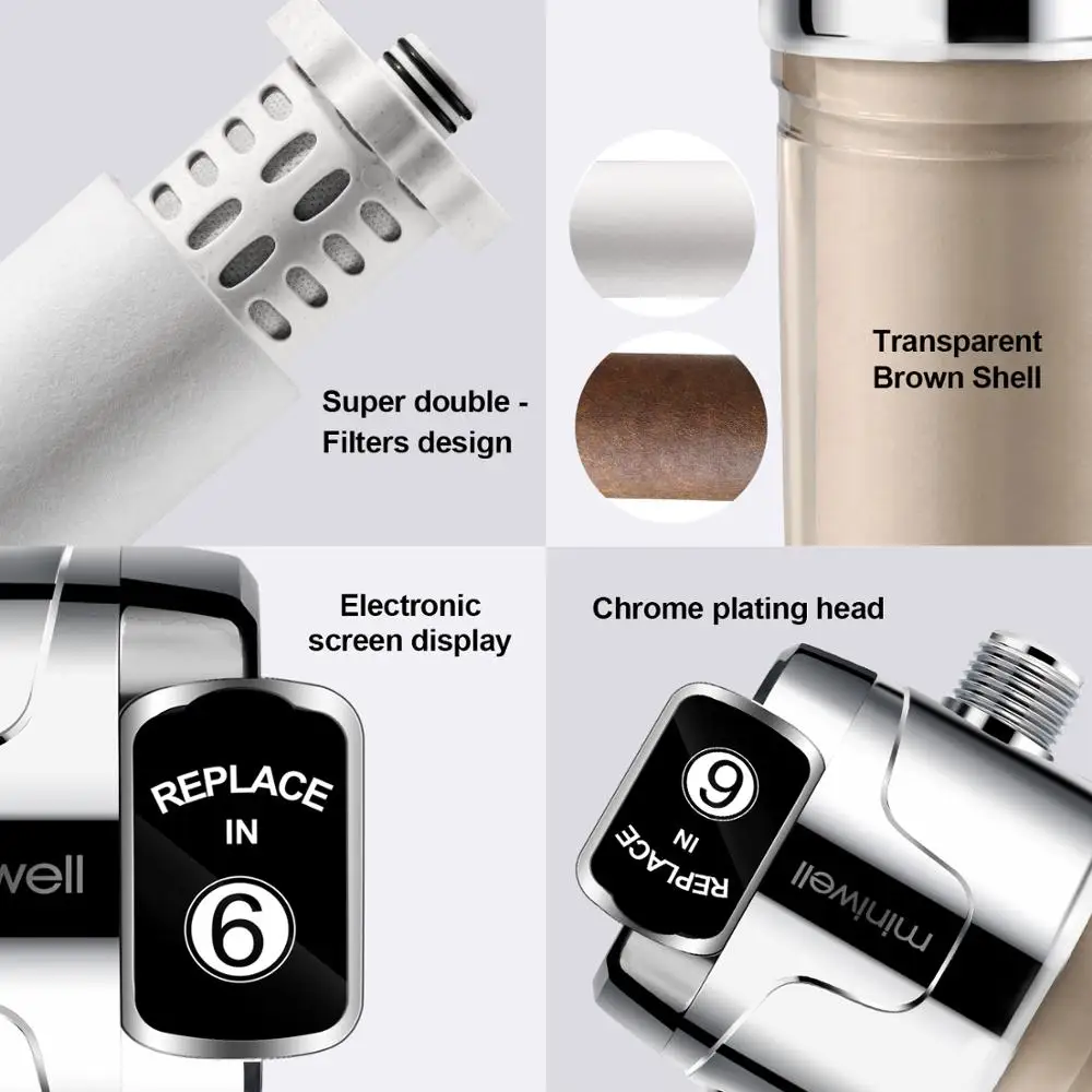 
Amazon hot seller 10/12/15 stages Chrome water shower filter head 