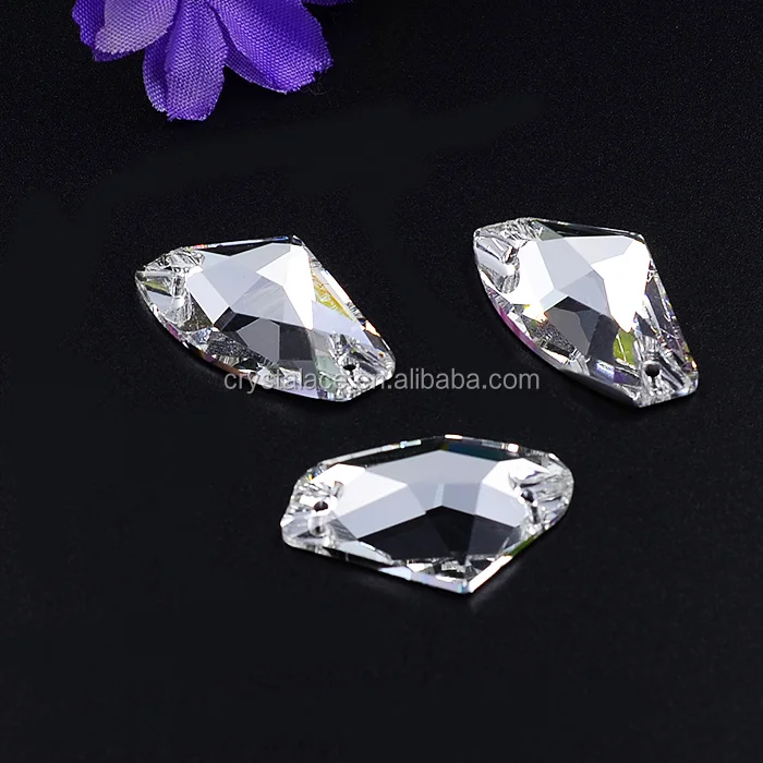 Pyramid sew on crystal rhinestones, square shape sew on glass stones