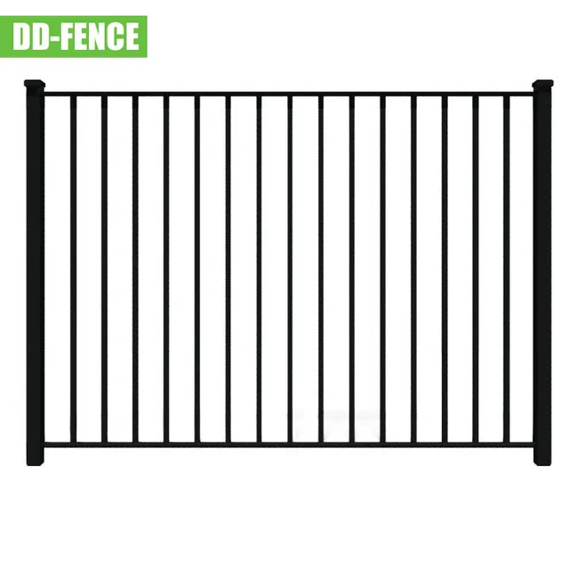 7 high galvanized and powder coated tubular picket fence