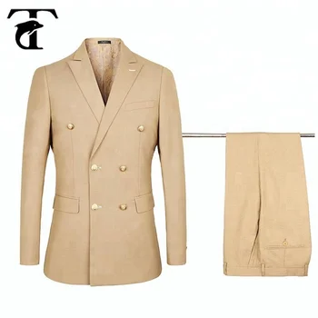 Italian Khaki Double Breasted Bespoke Suit For Men - Buy Suit For Men ...