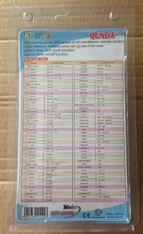 Universal Air Conditioning Remote Control for Air Condition Hot Selling High Quality Factory Supply AC Remote Control