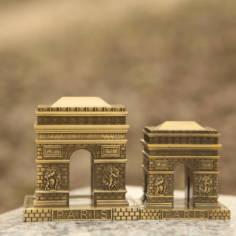 Metal 3D Model Paris Triumphal Arch Statue Souvenir Gift Home Decoration 