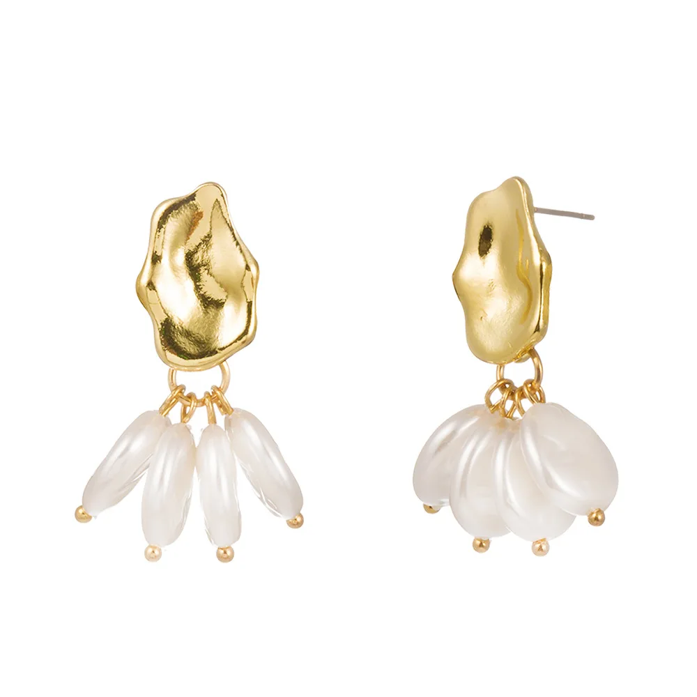 

Female exaggerated jewelry 3 pearl earrings wedding pearl earrings