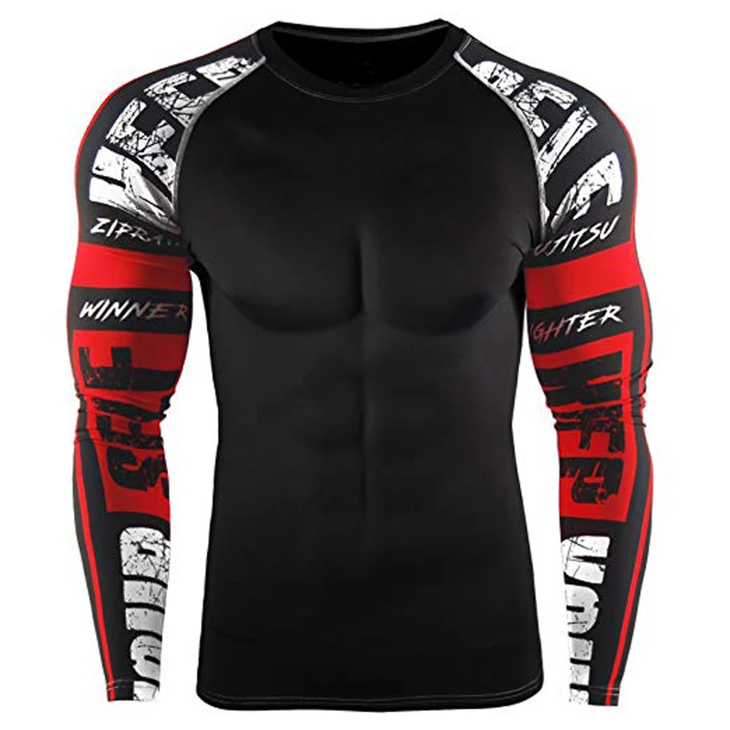 

Compression Clothes Great for MMA Boxing Muay Thai Sparring BJJ No-gi wrestling Running Riding Basketball in the gym or outdoor, Black/red