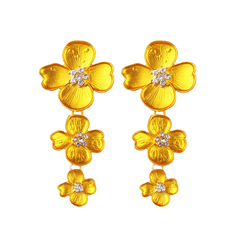 

Flower alloy colored paint pendant earrings top quality earrings, N/a