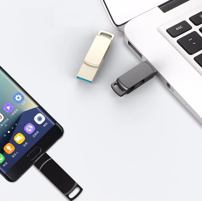 Customized usb OTG type C micron pendrive memory stick pen drive 64gb 32gb 128gb 2.0 3.0 OTG usb flash drive - ANKUX.COM