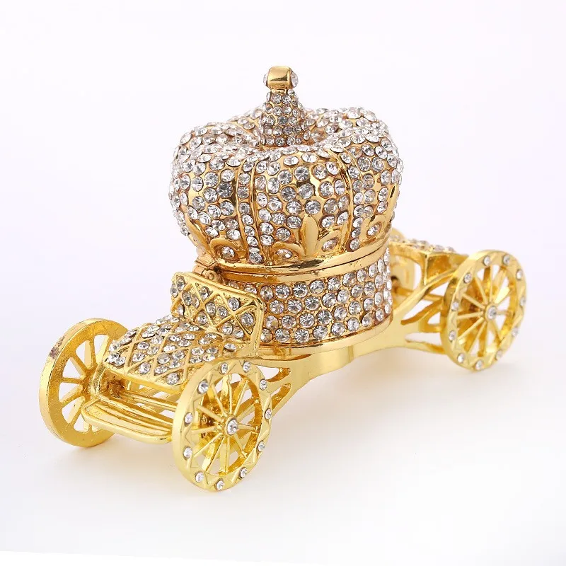 Honorable Clear Rhinestone Big Crown Car Trinket Jewelry Box Buy
