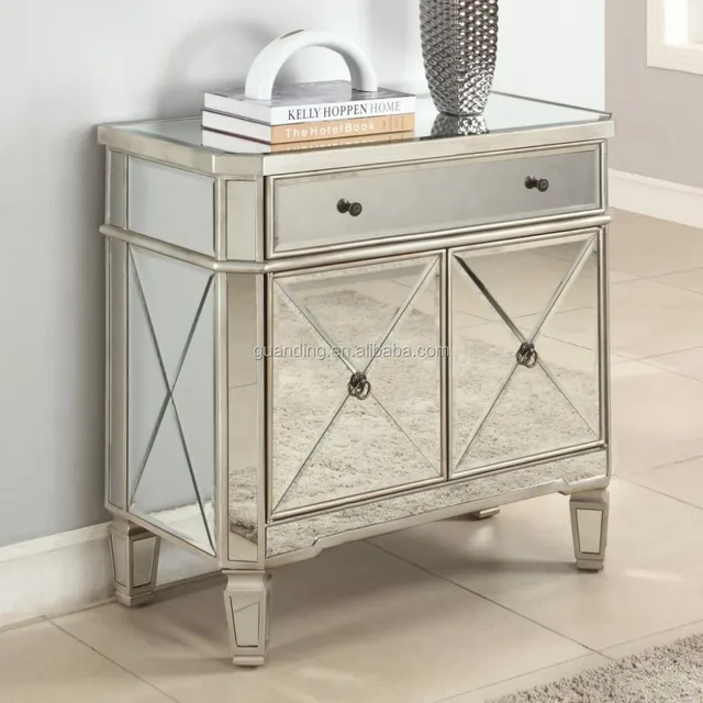2 Door 1 Drawer Mirrored Console Cabinet For Home Ornament Buy