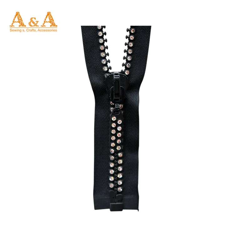 Ab Color Acrylic Rhinestone Decorative Zipper For Garments Buy