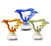 custom logo sport golf eagle one hole jackpot crystal award trophy